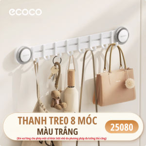 Thanh treo chịu lực ECOCO 10móc treo hít chân không thế hệ mớiMóc đa năng di chuyển thông minh treo đồ dùng bếpnhà tắm