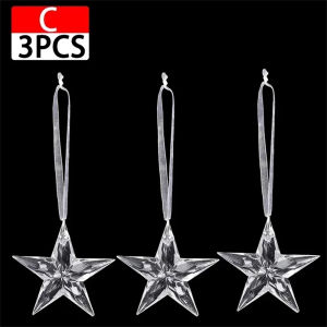 [Dizoey] 2-12 cái Mặt dây chuyền bông tuyết Acrylic đồ trang trí dạng treo hình cây thông giáng sinh hình giọt nước đá trong suốt Đồ trang trí quà tặng gia đình