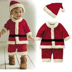 (Đồ chơi vui vẻ thế giới) trang phục giáng sinh trẻ em Santa Claus bé trang phục giáng sinh cho bé gái và quần áo phù hợp với con trai trang trí Giáng sinh