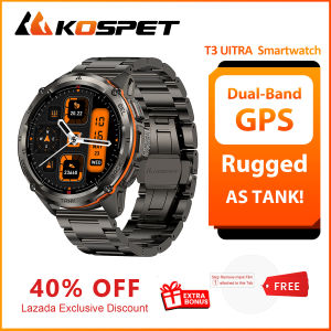 KOSPET T3 Ultra smartwatch for men GPS 1.46" AMOLED Display 100M Waterproof Rugged Military Bluetooth Call Answer/Dial Sport Fitness Tracker 60 Days Battery Life Watches for Android iPhone