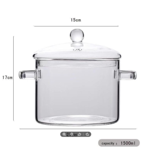 High-Heat Resistant Transparent Glass Casserole for Open Flame and Electric Stove