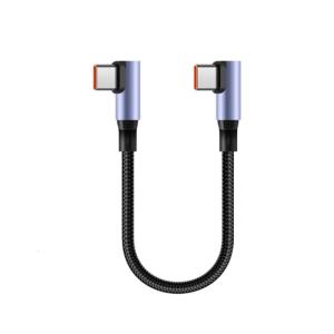 Compact Type C Fast Charge Cable Angled Connectors Charging Cord Wire Nylon Reinforced Bend Design Quick Charging