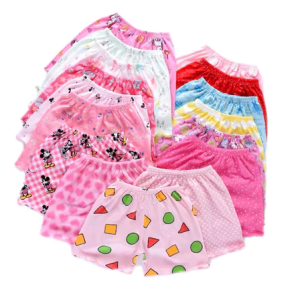 BARGAIN SALE!!!-5pcs SHORTS FOR GIRLS KIDS RANDOM DESIGNS ASSORTED DESIGNS AND COTTON+stripes+flower floral+graphic print