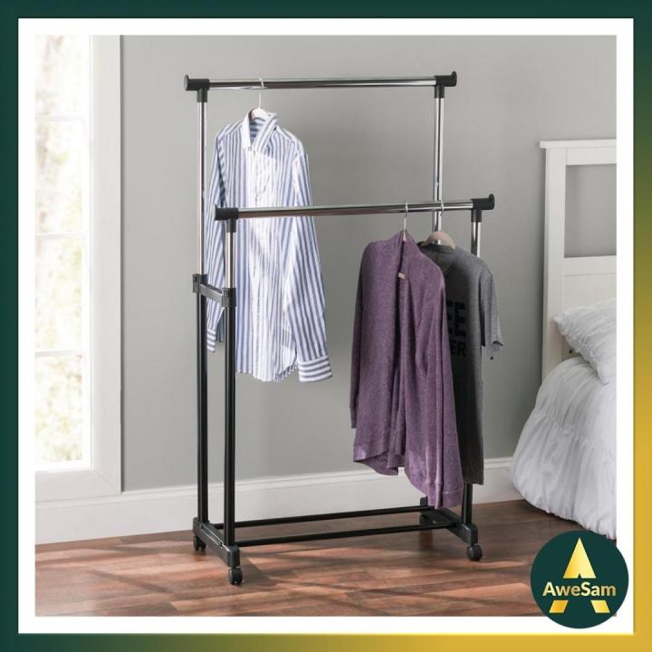 Clothes Rack Stand Sampayan ng Damit Double Pole DIY hanger