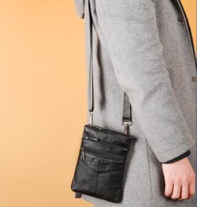 Multifunction Genuine Leather Belt Bag for Men Business Cow Leather Chest Bag Phone Bag Small Messenger Bag Casual Cross Body Bag Shoulder Bag Sling Bag for Work