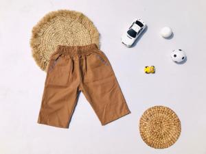 Celana pendek anak laki laki chino 1-13 tahun katun drill warna moca