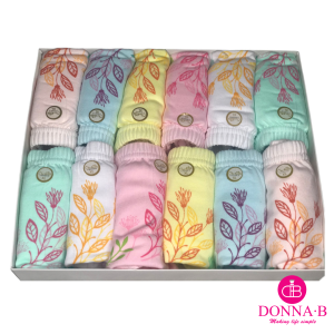 6pcs/12pcs Orchids 100% Cotton Full Panty - Assorted Print Design