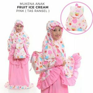 mukena anak karakter campur ada motif buah dan motif kuda poni ada juga motif frozen buat usia 2-9thn