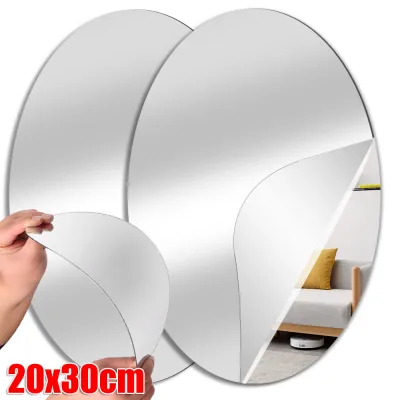 3/5Pcs Oval Mirror Wall Sticker Self Adhesive Acrylic Mirror Sticker HD Mirrors Wall Stickers Crystal 3D Wall Decals for Living Room Bathroom Decoration