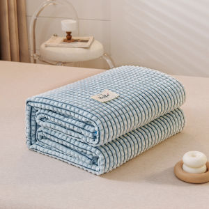 Màu trơn Ma Thuật Chăn nhung thân thiện với da kẻ sọc ấm áp Chăn điều hòa không khí mùa đông trang trí nhà chăn sofa