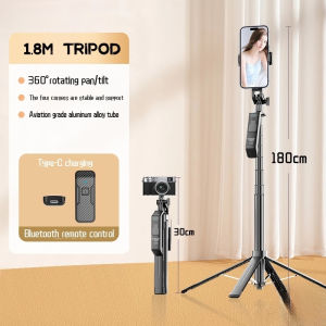 P10 Face Tracking Gimbal stabilizer Quadrapod 360°rotation Selfie Stick with Detachable Phone Clip