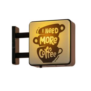 MQU19 ic Coffee Corner Light Sign Retro Style Creative Atmosphere Glowing Fridge High-quality Soft Light Miniature Pegboard Refrigerator Sticker Coffee Shop