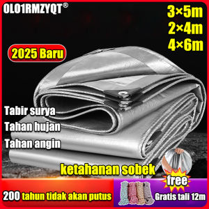 100 tahun tanpa kerusakan DL terpal plastik Terpal ukuran 4x6 meter/3x5m/2x4m Meng-upgrade dan menebal Gratis tali 10m tahan air Anti sobek tahan panas untuk taman kolam renang outdoor rooftop(terpal plastik terpal mobil terpal tebal murah Terpal Murah)