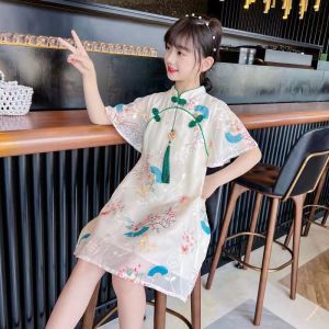 Little DR Cheongsam for Kids Girls Dress Chinese New Year qipao hanfu 2023 New Teenage Traditional Costume Clothes Floral Children Baby Summer Short Sleeve ceongsam Skirt baju budak perempuan