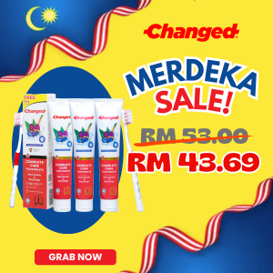 [FAMILY PACK] CHANGED Complete Care Toothpaste 185g x 3 + FREE CHANGED 360MAXCARE Toothbrush X 2