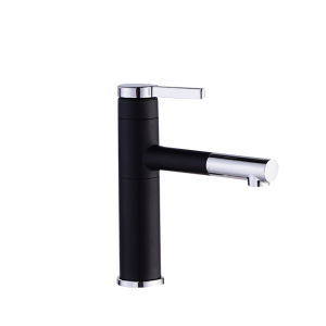 [ Hàng Mới Về ] Vòi Lavabo Vòi Rửa Mặt Nóng Lạnh Sơn Tĩnh Điện Đen Bạc Cao Cấp Loại 20cm