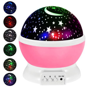 LED Starry Sky Rotating Projector Night Light Star Moon Galaxy Master Lamp Bedroom Decor Lamp for Kids Baby Room Nightlight Gift