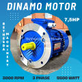 Mesin Dinamo 5.5 kw - 7.5 hp Elektro Motor 3 phase 3000 RPM 2 pole. 