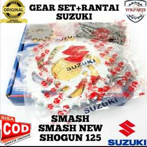ASLI ORIGINAL GEAR SET PLUS RANTAI SUZUKI SGP SMASH SHOGUN 125 NEW GER GIR