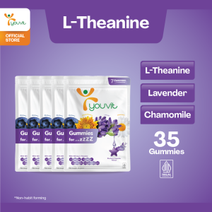 Youvit ZZZ Gummy 35 Days (35 Pcs) for Deep & Easy Sleep | With L-Theanine Lavender Chamomile Chrysanthemum