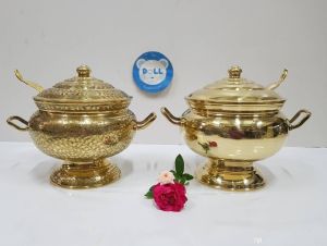 Brass byfa F1287  F1288 โถข้าวทองเหลือง กว้าง 7” สูง6.5นิ้ว หม้อข้าวเสริฟ หม้อใส่ข้าว