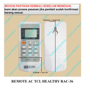 RAC36 REMOT / REMOTE UNTUK AC / REMOTE AC TCL HEALTHY RAC-36