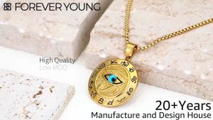 The Eye Of Horus Pendant Necklace Ancient Egyptian Mythology Blue Eyes Hip Hop Jewelry for Men Women