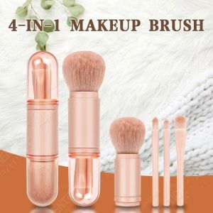 4 In 1 Makeup Brush Set Portable Retractable Multifunctional Makeup Brush Eyeshadow Blush Lip Brush