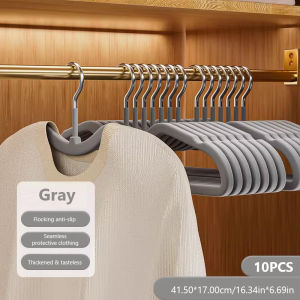 GREENSINDOOR 50PCS Anti Slip Hanger Household Clothes Hanger Velvet Non Marking Clothing Rack Drying Rack For Clothes