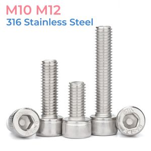 DIN912 316 Stainless Steel Cup Head Hexagon Hex Socket Cap Allen Head Screws Bolts M10 M12