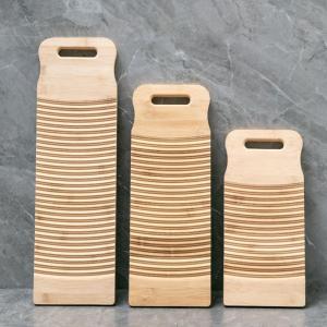 WENSH บ้าน คู่มือ ไม้ไผ่ สี่เหลี่ยมผืนผ้า ข้น กันลื่น กระดานซักผ้า เครื่องมือทำความสะอาดเสื้อผ้า สครับบอร์ด อ่างล้างหน้า