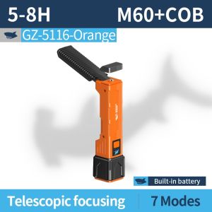 SMILING SHARK GZ5116 LED Torch Light 7Mode Collapsible Work Light With Hammer Type-c Rechargeable Flashlight White Red Light Waterproof Outdoor Working Lighting