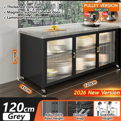 【SG Local Seller 】2026 New Upgrade 6-Tier Kitchen Storage Cabinet With Wheels Multifunctional Kitchen Sideboard With Pegboard & Large Drawers Movable Floor Standing Buffet Cabinet For Dining Room Home Organizer Shelf