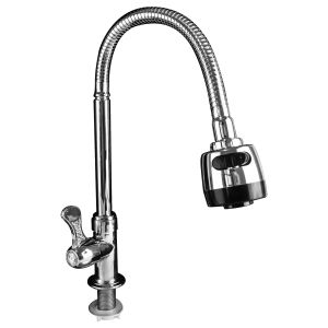 Kran Air Angsa Cuci Tangan Dan Piring Wastafel 1/2 Inch Tancap Bawah Bahan ABS Chrome SLT-32-117