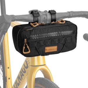 Rhinowalk Bike Handlebar Bag 2.5L Bicycle Front Storage Bag Universal Fit Multi-Compartment Shoulder Bag Reflective Elastic Cord Strap