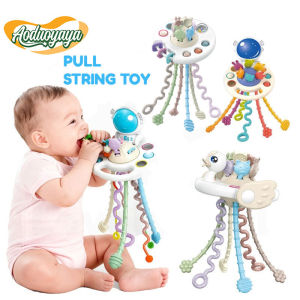 Aoduoyaya Baby Finger Toy Pull String Sensory Toys Baby Teether Toys Toddler Rattle Motor Skills Toy Mainan