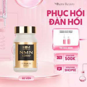 Viên uống trẻ hóa tăng độ đàn hồi rạng rỡ làn da - HM Medical NMN 12000+ (Vàng)