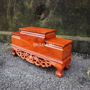 Tam cấp kê bát hươngtượng phật song long gỗ hương sâu 10cm