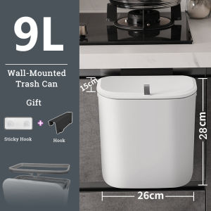 Kitchen hanging dustbin 厨房壁挂垃圾桶 wall-mounted trash bin with lid 2 ways to open the lid