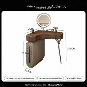 CraftedLiving SG-R-style vintage corner dressing table for bedroom corners small spaces triangular corner makeup table for bay wind