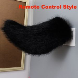 AKZDXE Fluffy Remote Control Electric Bicycle Tail Rechargeable Realistic Motorcycle Tail Ornament Cute Versatile Car Electric Wagging Tail All Vehicles