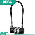 ORIA 4 Digit Combination Padlock, 5mm Width Flexible Cable Lock, Long Shackle Padlocks, Updated Safety Resettable Lock for Gym Locker, Toolbox, Closet, Luggage, Cabinet, Outdoor(Ready Stock). 