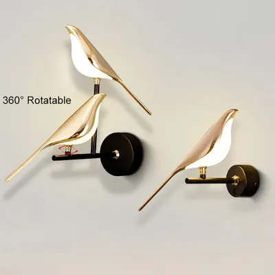 Nordic Golden Bird LED Wall Lights Parlor Bar Creative Wall Lamps Novelty Sconces Bedroom Bedside Lamp Living Room Decoration