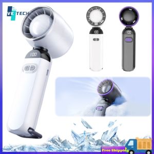 [ VKTECH ] Adjustable Speed Handheld Fan with LED Digital Screen Compact Electric Fan for Home Office and Travel