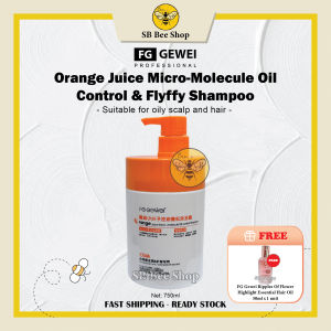 FG Gewei Orange Juice Micro-Molecule Oil Control & Flyffy Shampoo 750ml - FREE FG Gewei Ripples Of Flower Highlight Essential Hair Serum 50ml x 1 unit