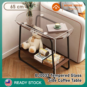 HP BJ0033 Tempered Glass Side Table Coffee Table Designer Grade Interior Design Minimalist Design Furniture for Living Room Perabot Meja Ruang Tamu