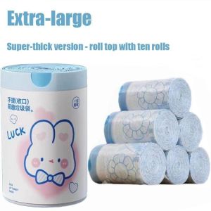 500PCS /100pcs Garbage Bag Printing Drawstring Cute Cartoon High Value Home Kitchen Portable Thickening