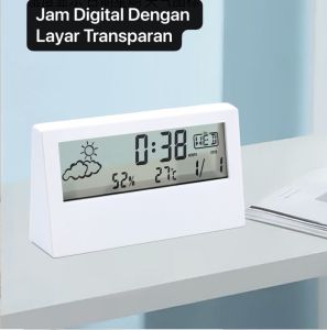JD-618G Jam Meja Digital Fitur Tanggal Suhu Humidity Weker Alarm Tampil Cuaca Cocok Souvenir Acara
