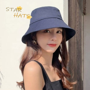 Black Fishermans Hat Womens Spring/Summer Korean Versatile Sunscreen and Sunshade Hat Mens Basin Hat Solid Color