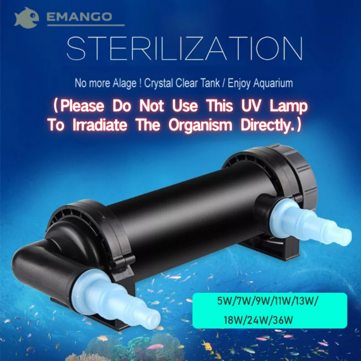 Emango Kill Algae External UV Purge Lamp Light Ultraviolet Filter Clarifier For Aquarium Pond